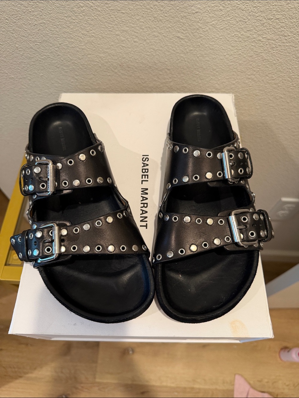 Isabel Marant Lennyo Black Studded Sandals, 39